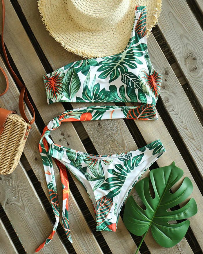 Tropical Palms Side Tie Bathing Suit