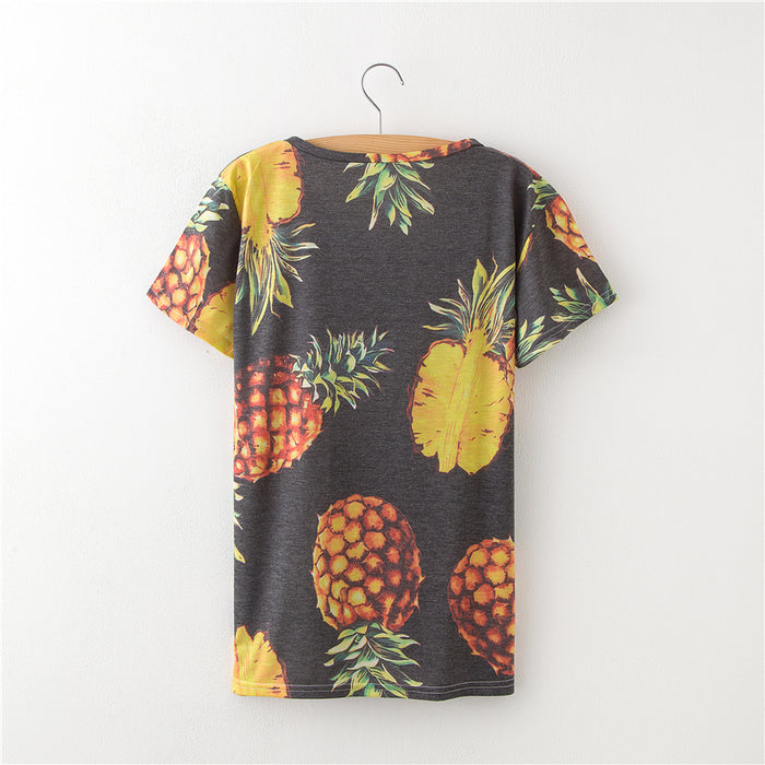 Ladies Pineapple Print Flow Top