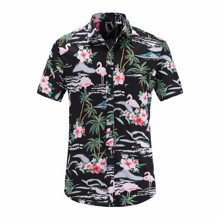Flamingos N Waves Tropical Button Up