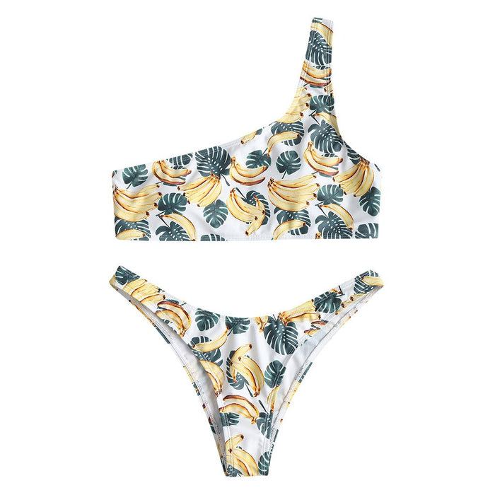 Banana Bunches One Shoulder Cheeky Bathing Suit