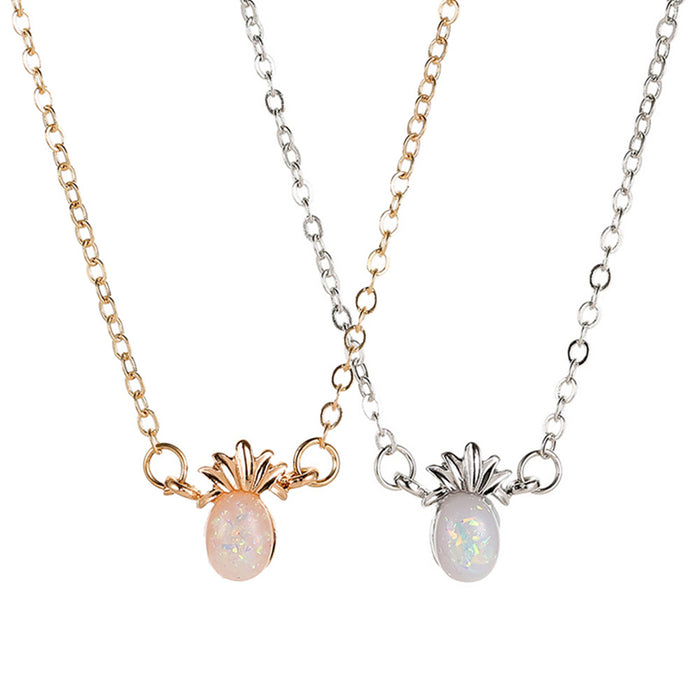 Opal Pineapple Pendant Necklace