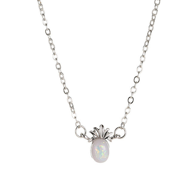 Opal Pineapple Pendant Necklace
